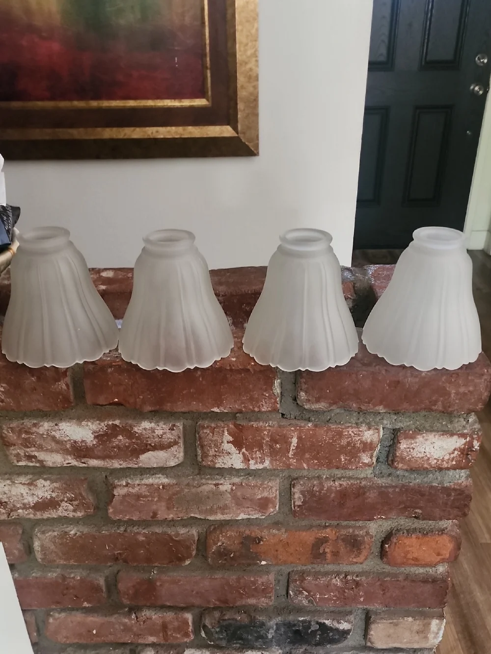 Set of 4 Frosted Glass Lamp Shades Bell Shape Replacement Vanity Light